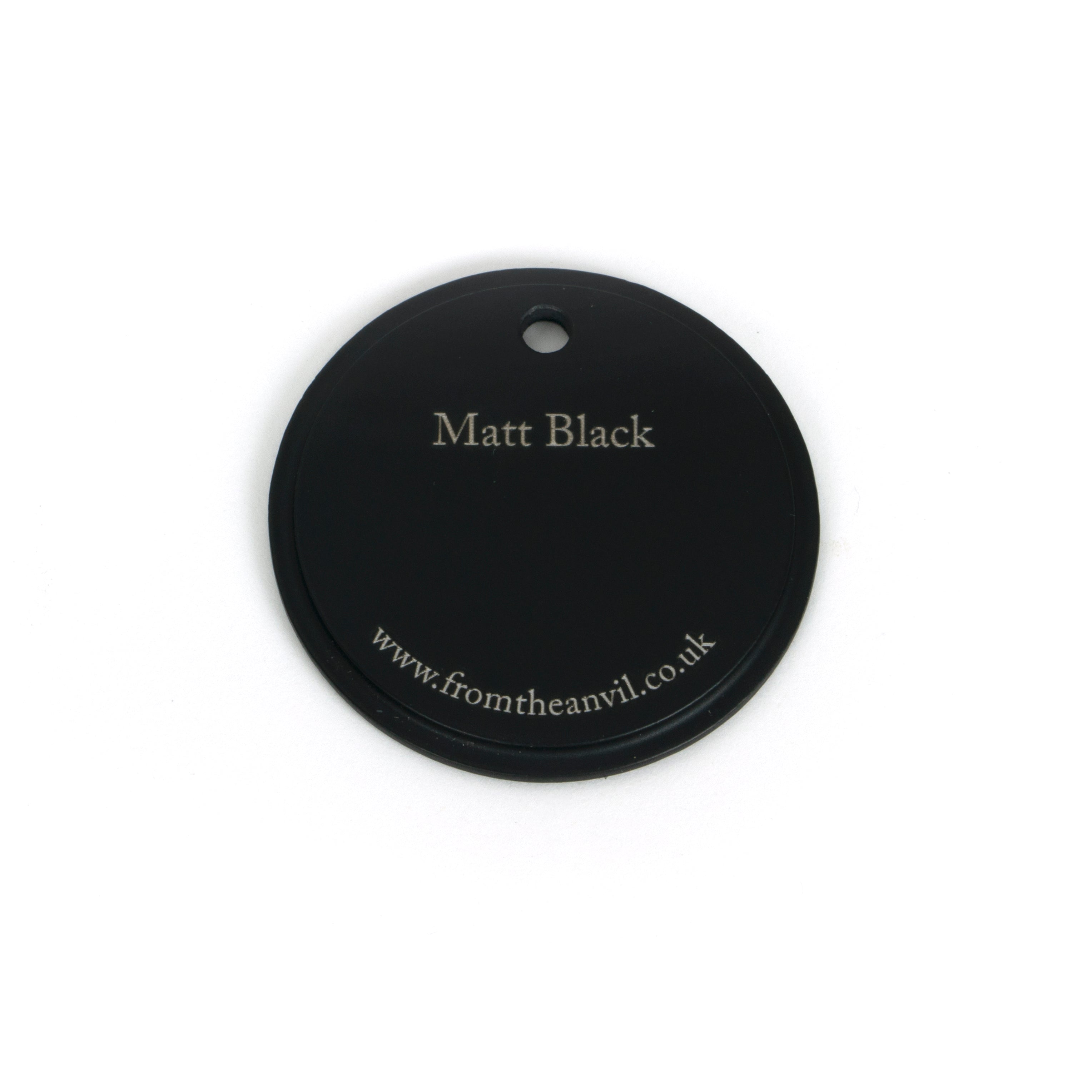 White background image of From The Anvil's Matt Black finish swatch