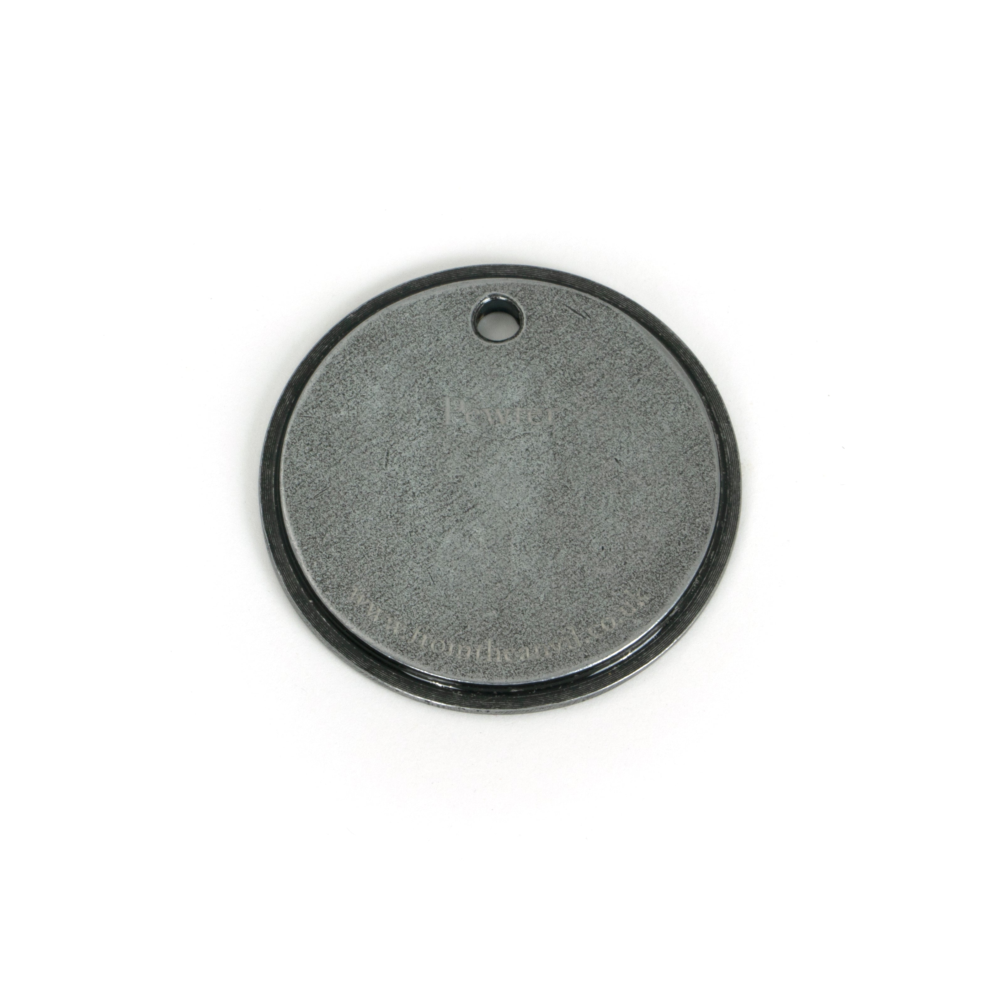 White background image of From The Anvil's Pewter finish swatch