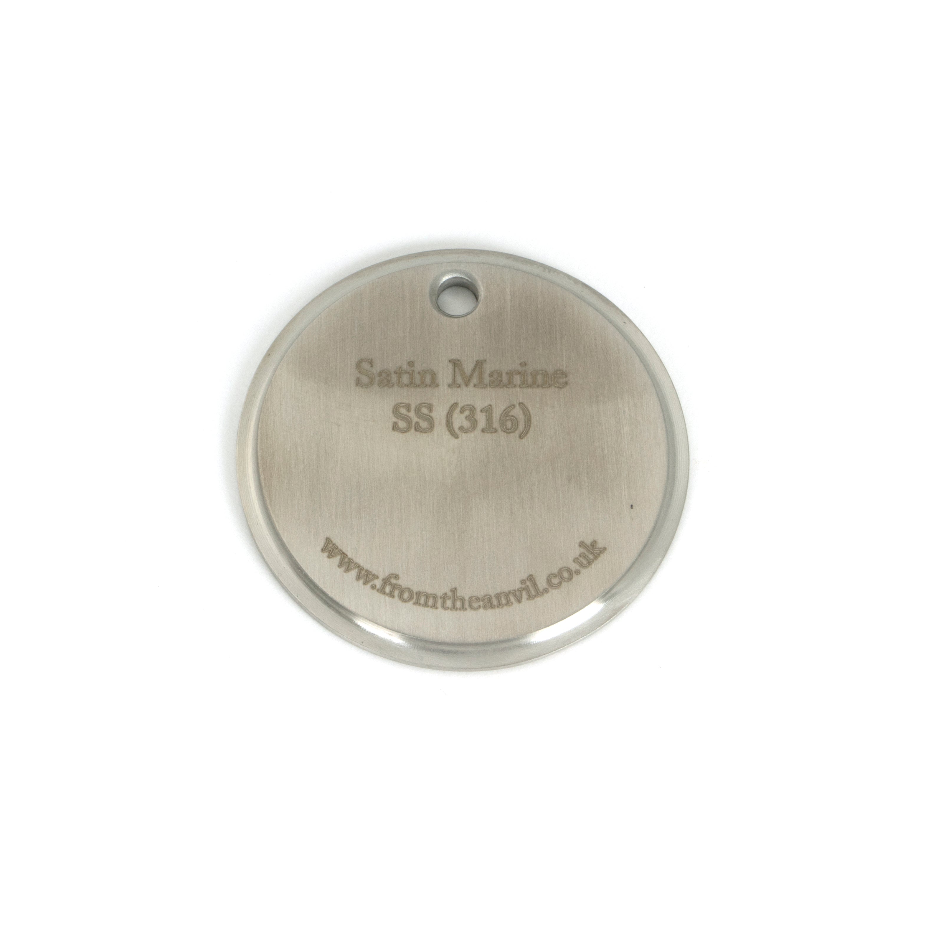 White background image of From The Anvil's Satin Marine SS (316) finish swatch
