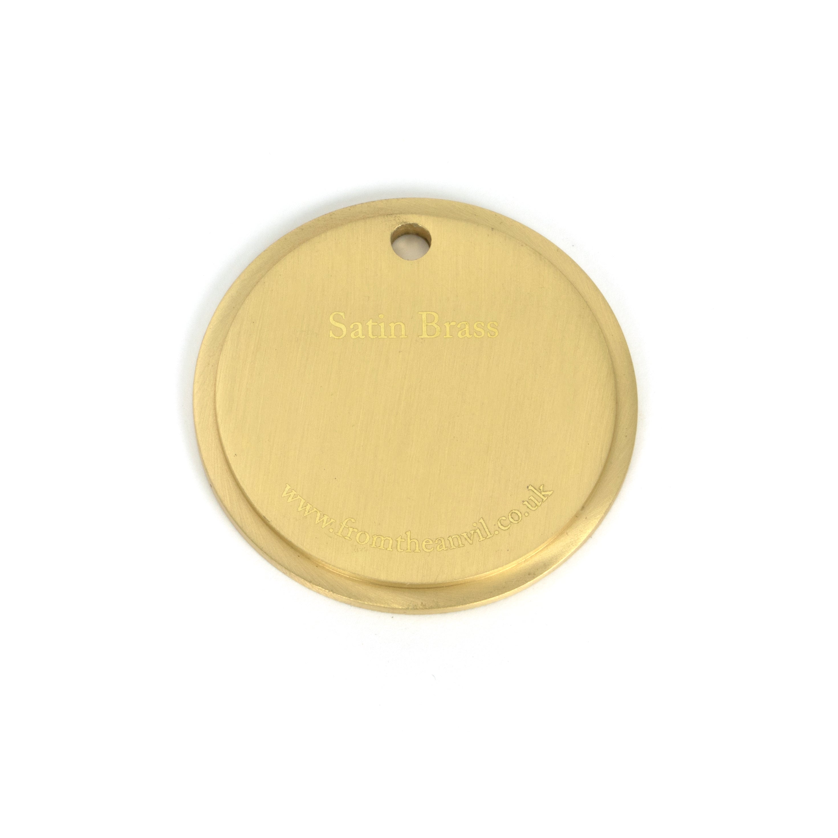 White background image of From The Anvil's Satin Brass finish swatch