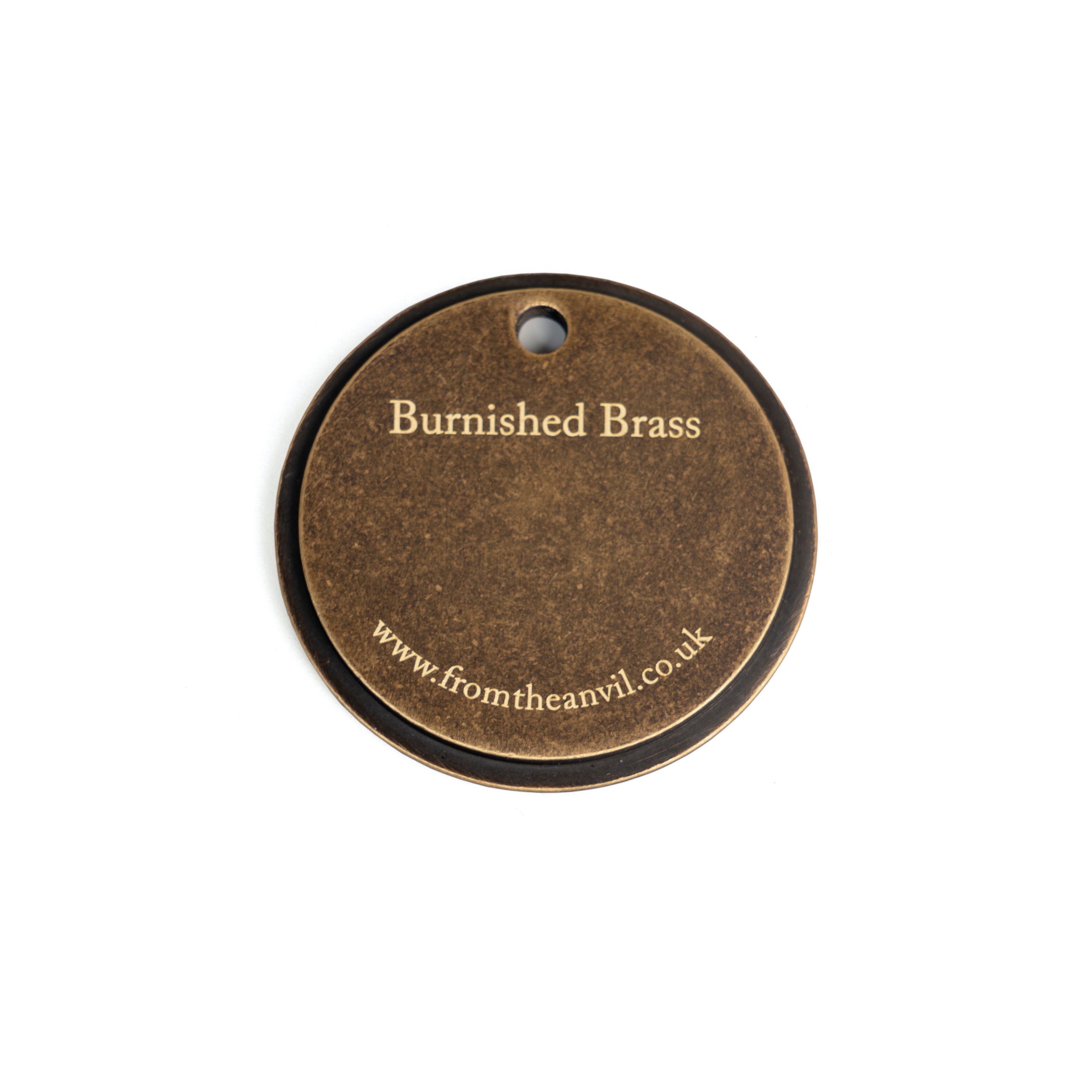 White background image of From The Anvil's Burnished Brass finish swatch