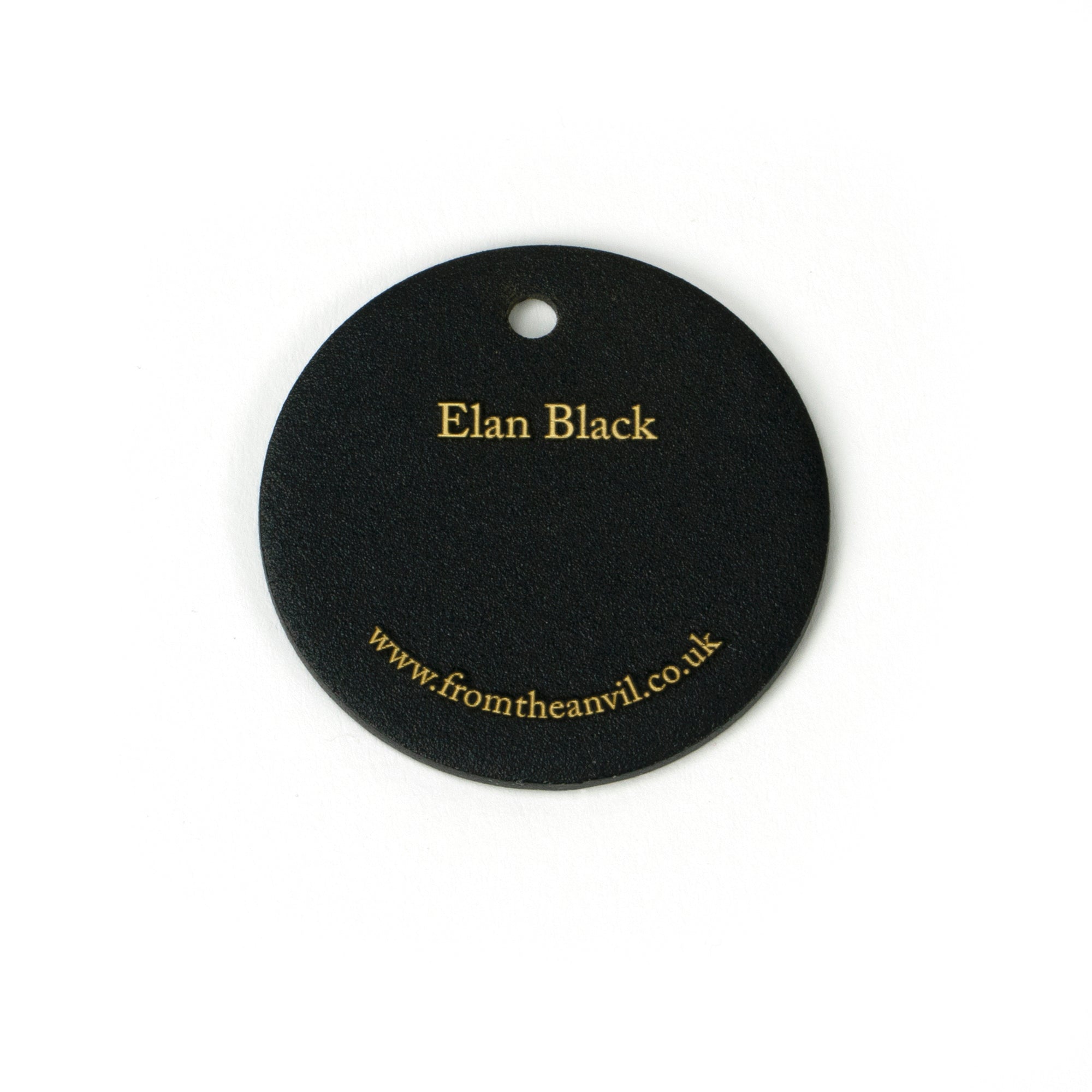 White background image of From The Anvil's Elan Black finish swatch