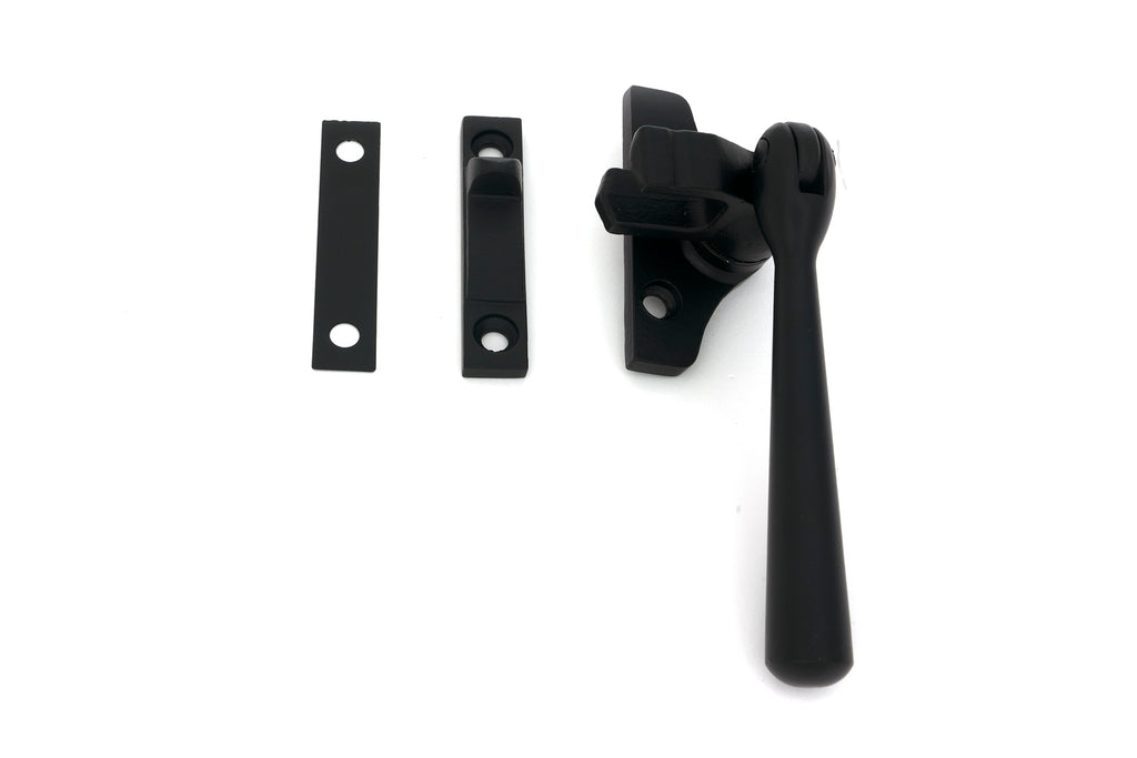 White background image of From The Anvil's Matt Black Night-Vent Locking Newbury Fastener (Steel Window)