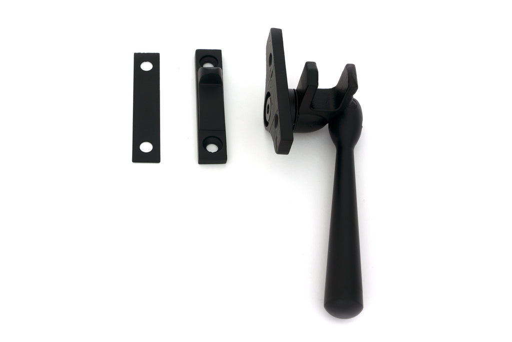 White background image of From The Anvil's Matt Black Night-Vent Locking Newbury Fastener (Steel Window)