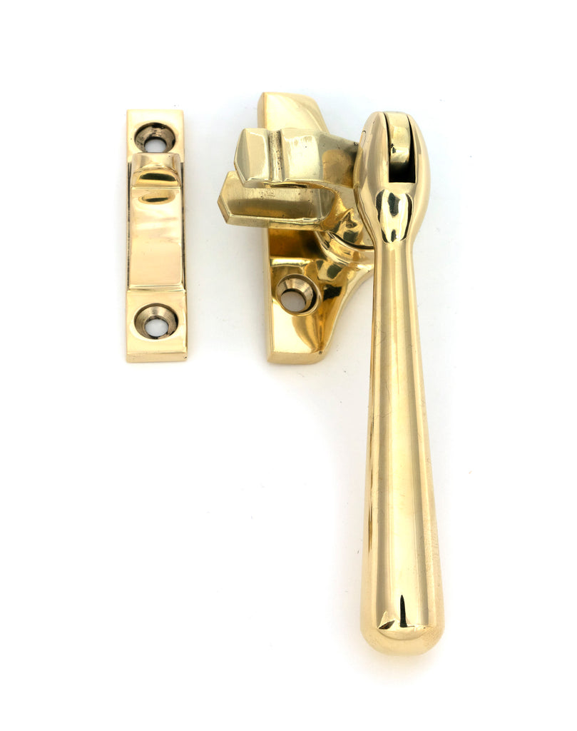 White background image of From The Anvil's Polished Brass Night-Vent Locking Newbury Fastener (Steel Window)