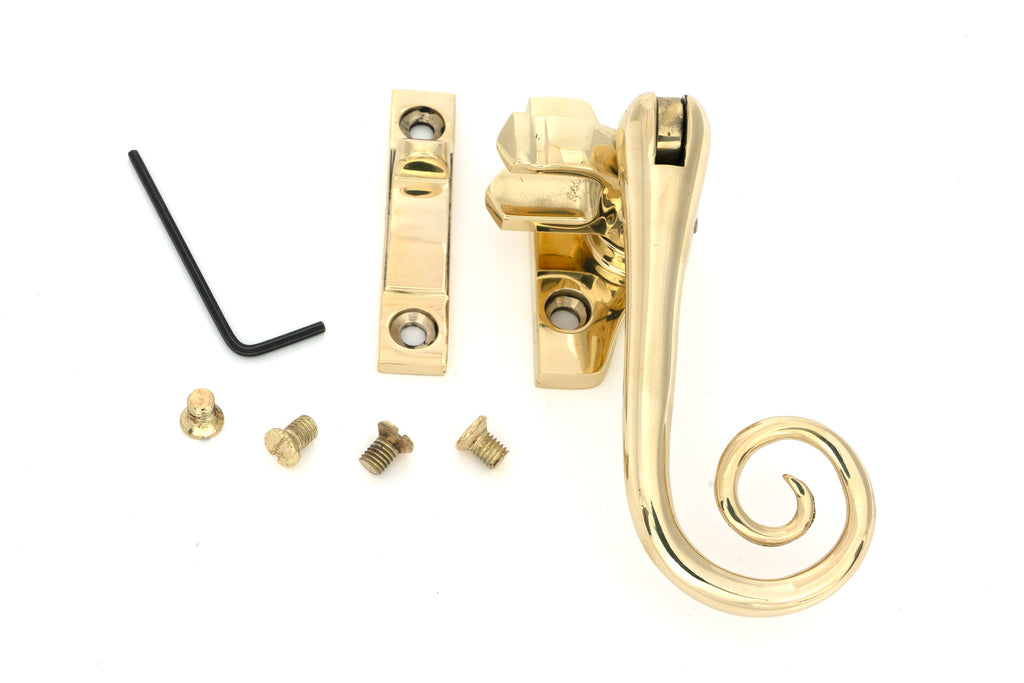 White background image of From The Anvil's Polished Brass Locking Monkeytail Fastener (Steel Window)