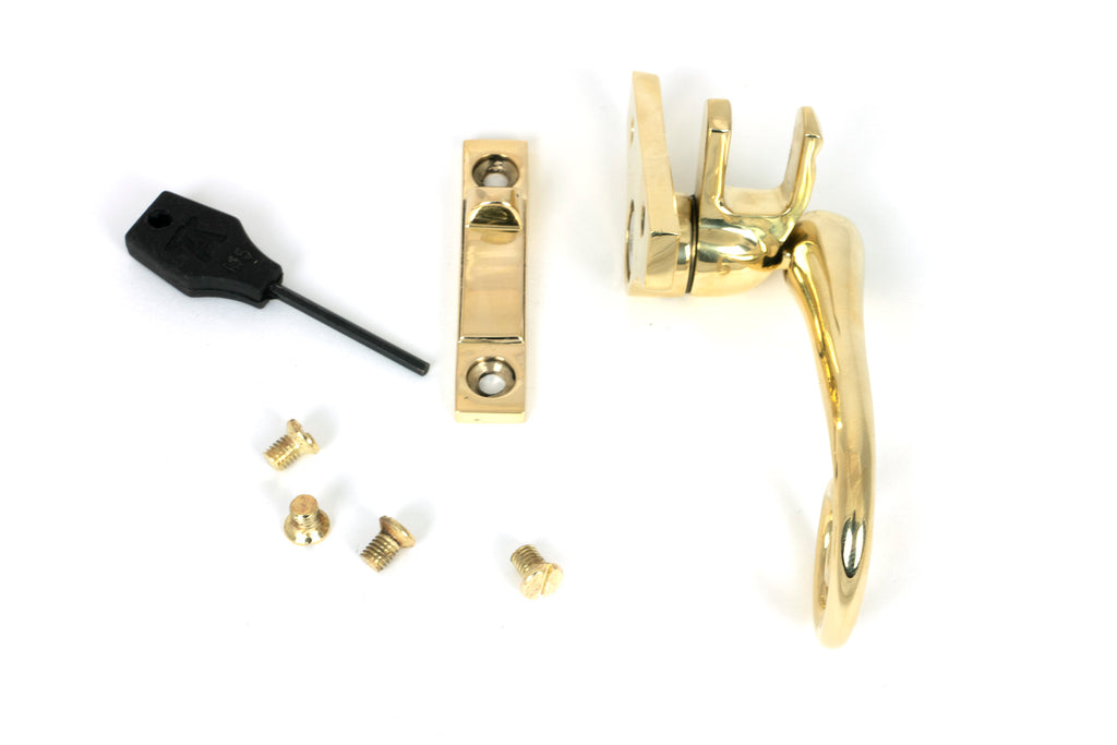 White background image of From The Anvil's Polished Brass Locking Monkeytail Fastener (Steel Window)