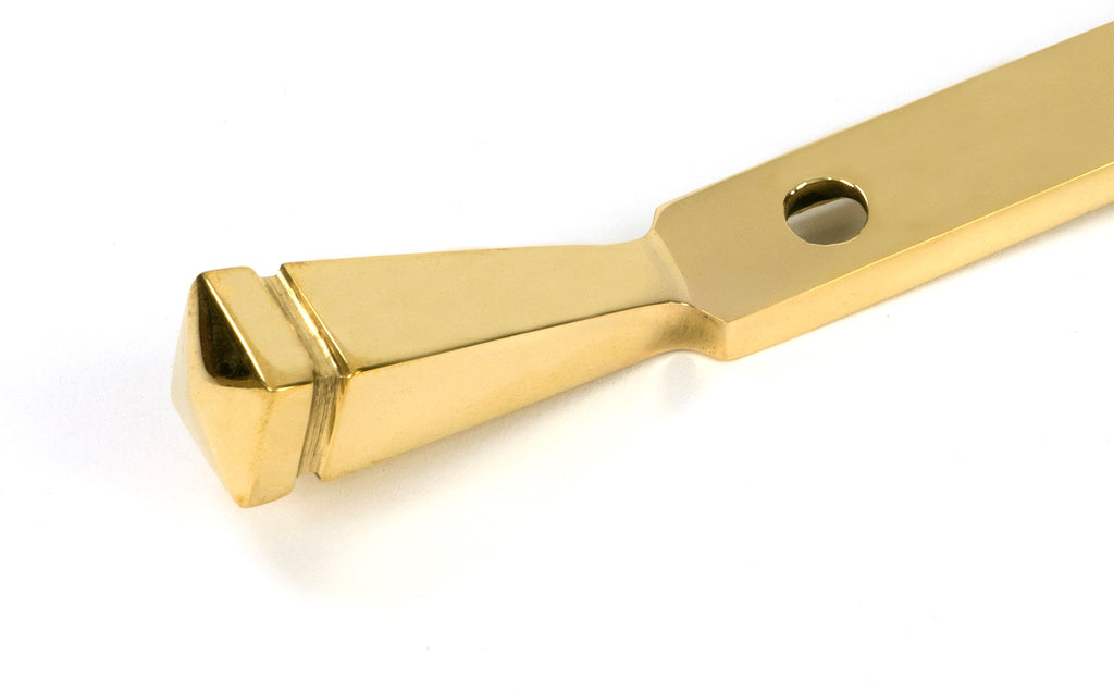 White background image of From The Anvil's Polished Brass 8" Avon Stay (Steel Window)