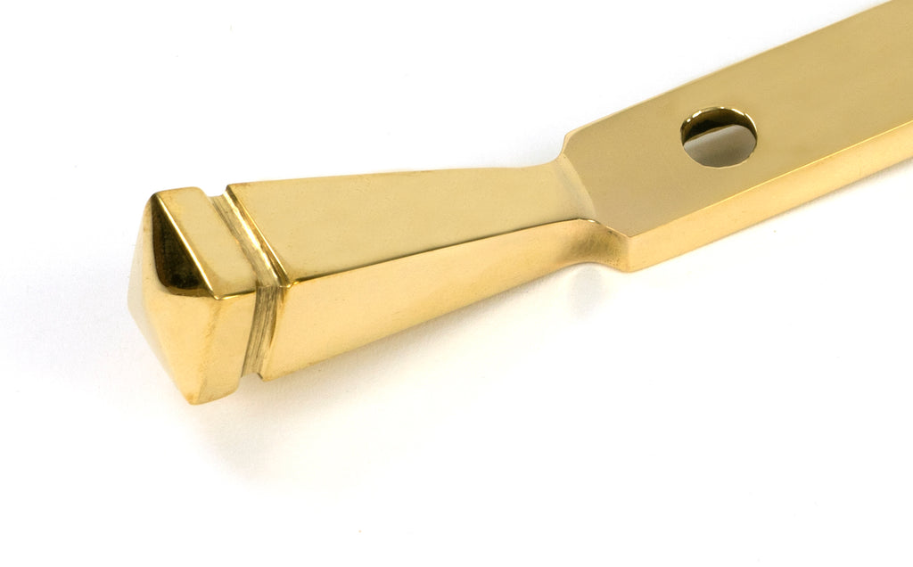 White background image of From The Anvil's Polished Brass 10" Avon Stay (Steel Window)