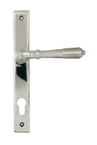 From The Anvil's Polished Marine SS (316) Reeded Slimline Lever Espag. Lock Set