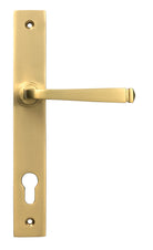 From The Anvil's Satin Brass Avon Slimline Lever Espag. Lock Set