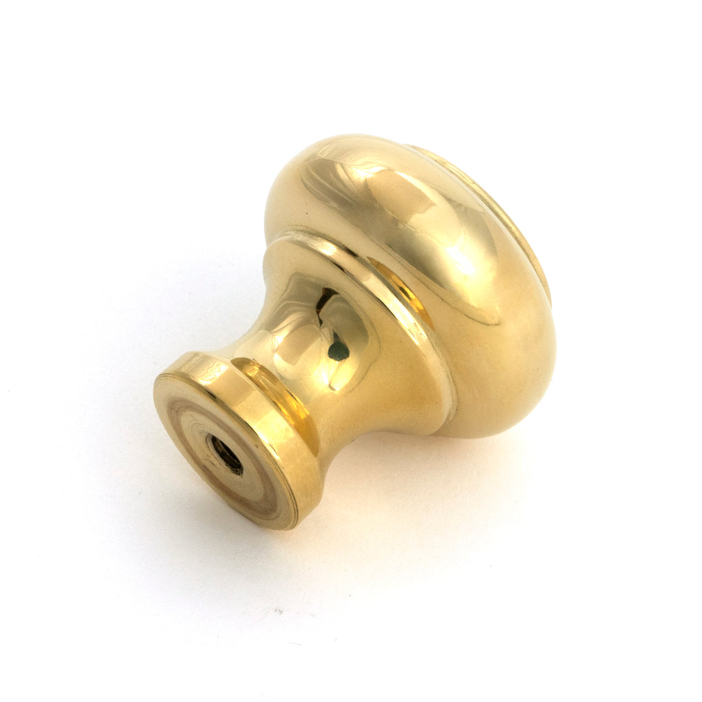 White background image of From The Anvil's Polished Brass Regency Cabinet Knob - Small