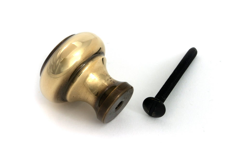 White background image of From The Anvil's Aged Brass Regency Cabinet Knob - Small