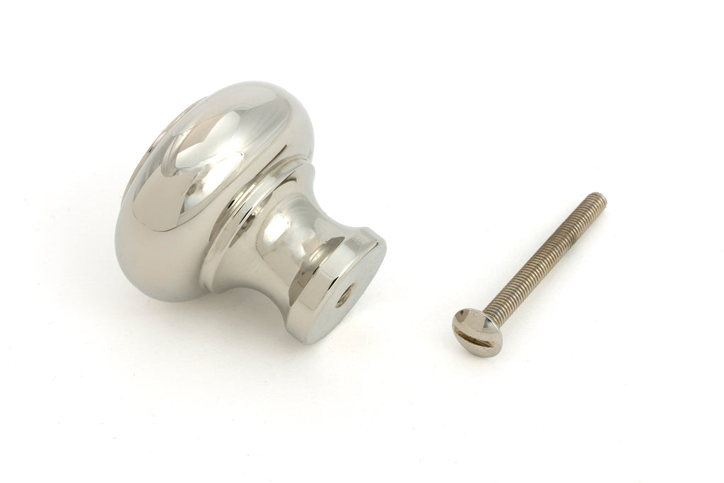 White background image of From The Anvil's Polished Nickel Regency Cabinet Knob - Large