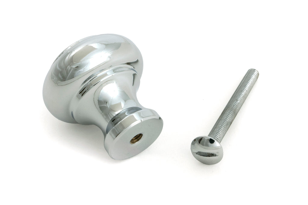 White background image of From The Anvil's Polished Chrome Regency Cabinet Knob - Small