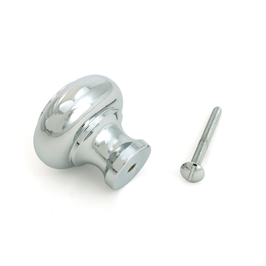 White background image of From The Anvil's Polished Chrome Regency Cabinet Knob - Large