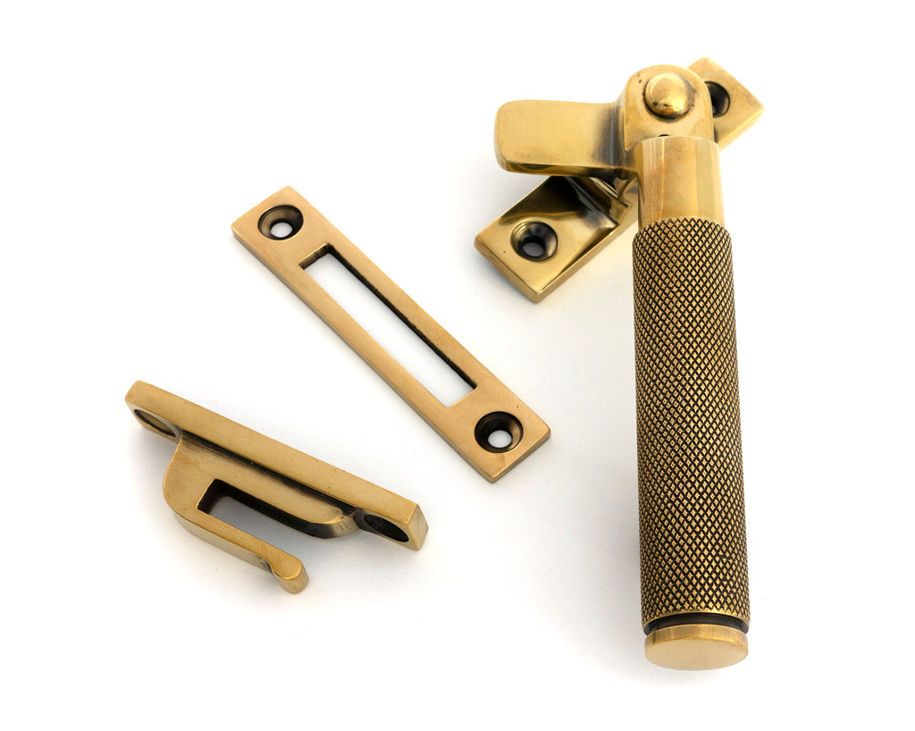 White background image of From The Anvil's Aged Brass Locking Brompton Fastener – RH