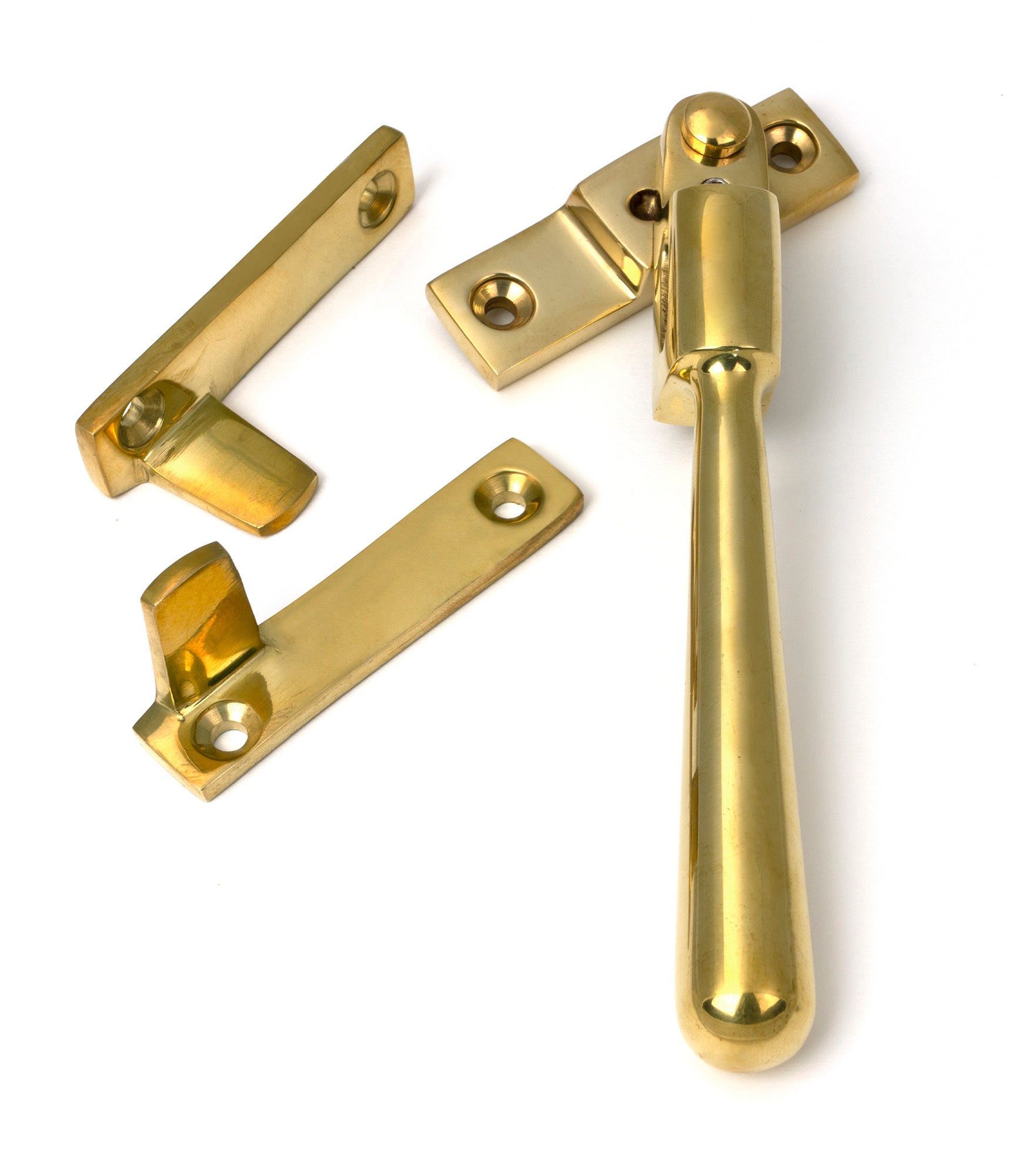 From The Anvil's Polished Brass Night-Vent Locking Newbury Fastener