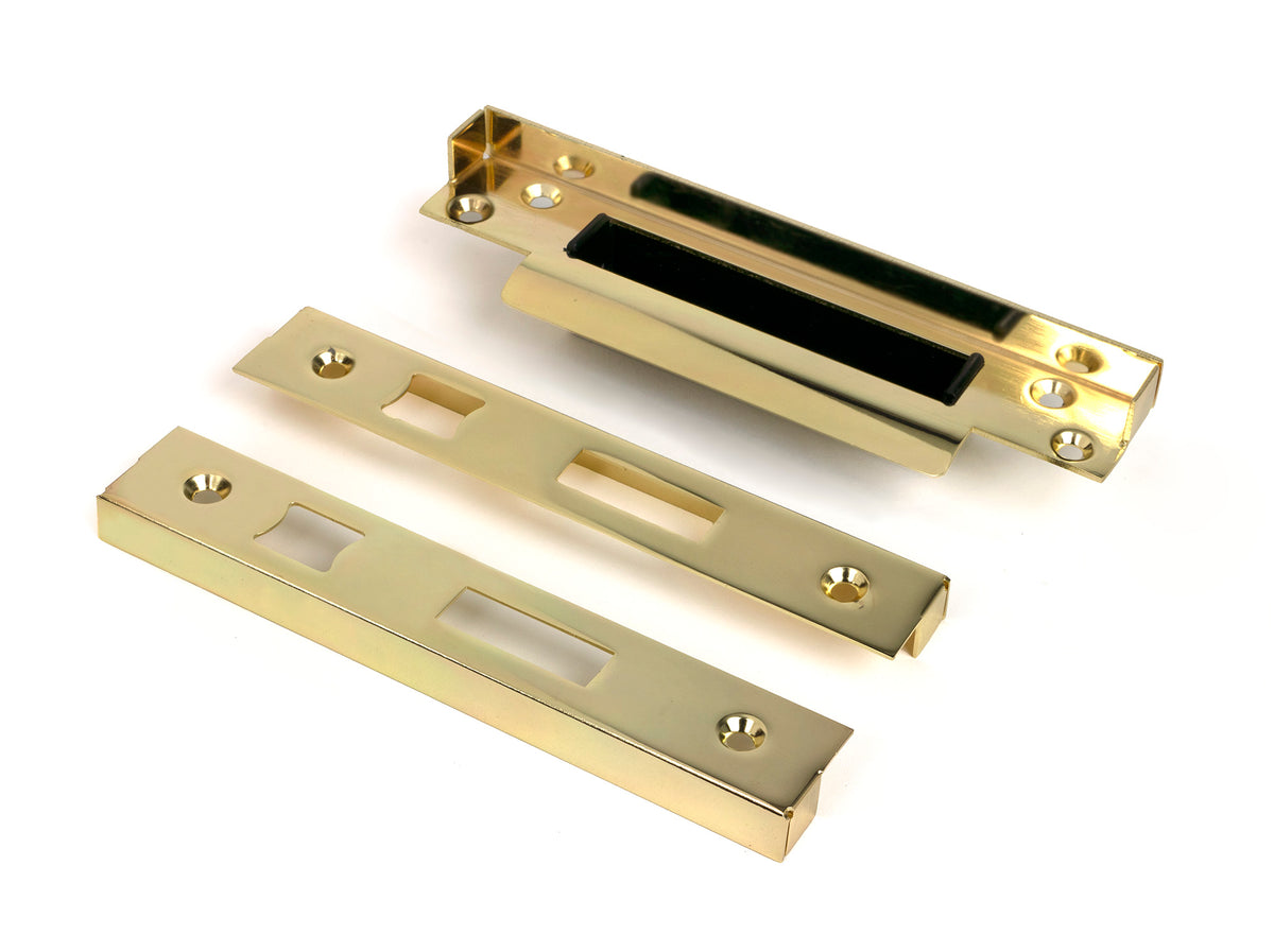 From The Anvil's Polished Brass ½" Rebate Kit for Sash Lock