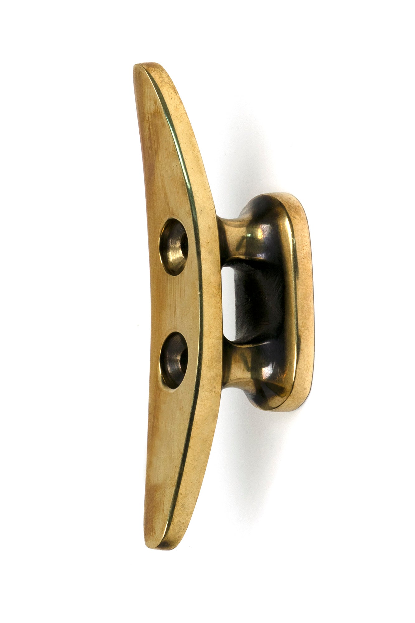 From The Anvil's Aged Brass Marine Cleat Hook