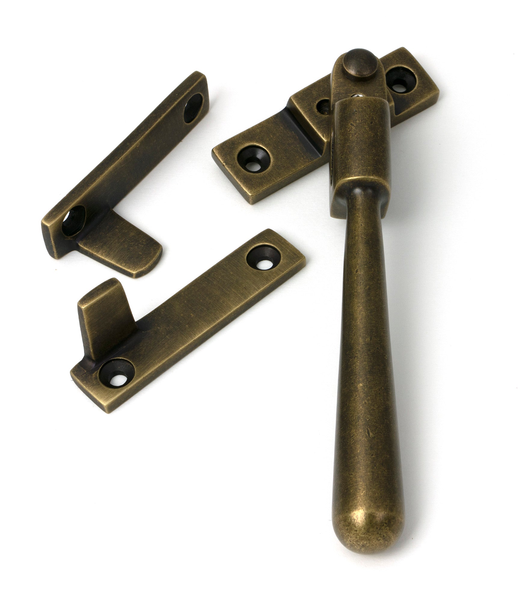 From The Anvil's Burnished Brass Night-Vent Locking Newbury Fastener