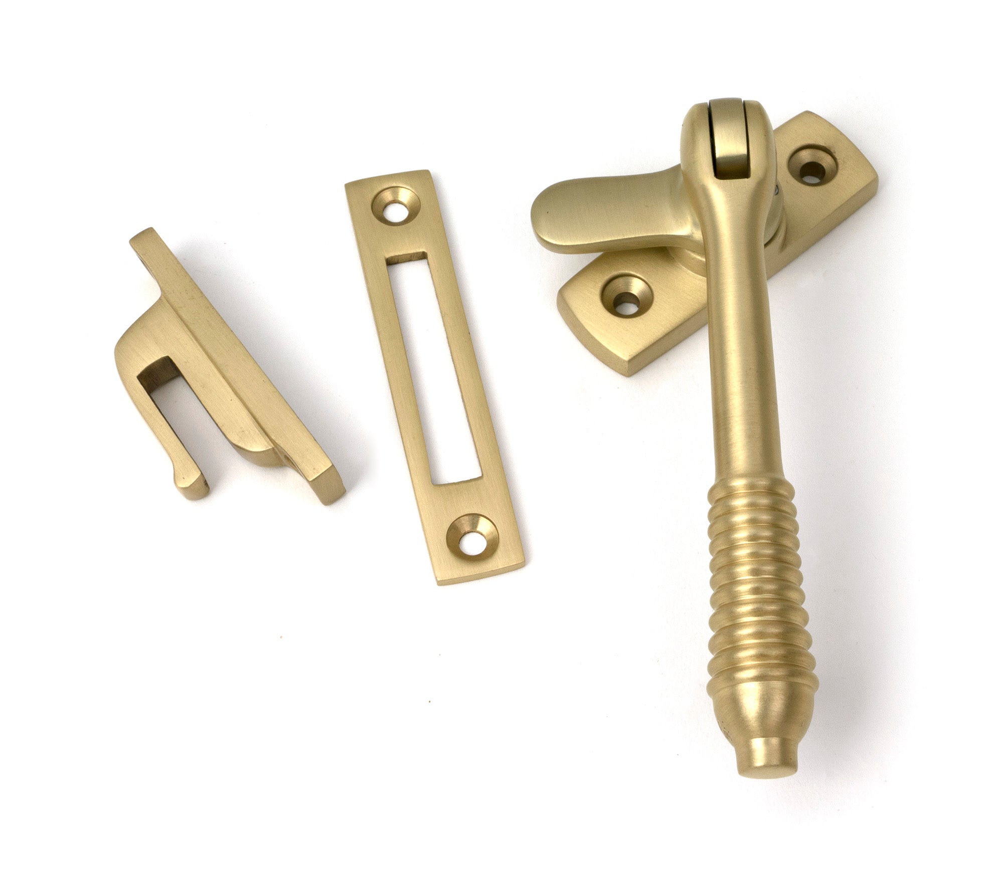 From The Anvil's Satin Brass Locking Reeded Fastener