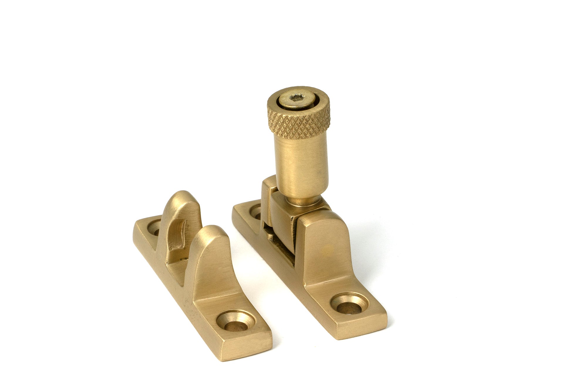 From The Anvil's Satin Brass Brompton Brighton Fastener