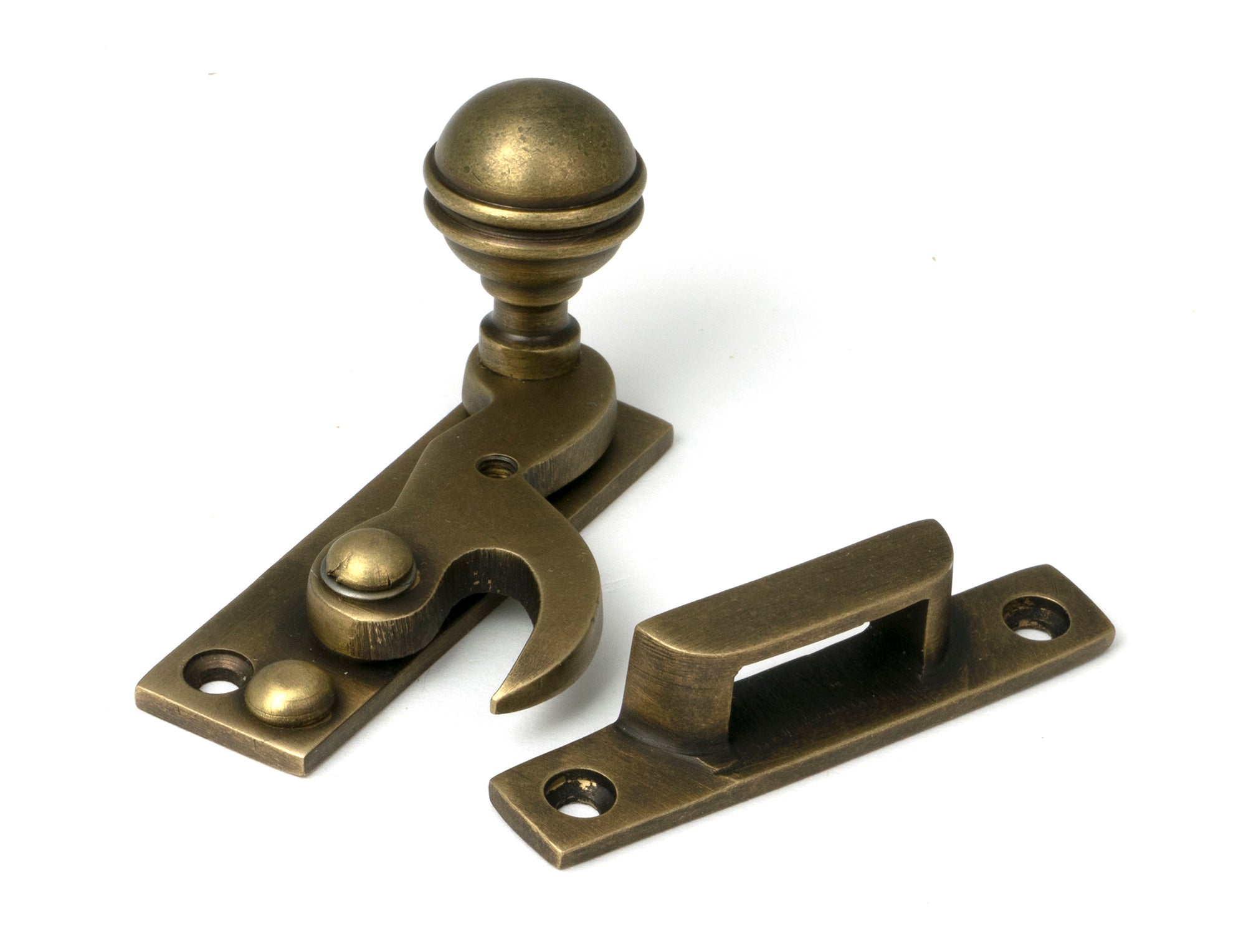 From The Anvil's Burnished Brass Prestbury Sash Hook Fastener