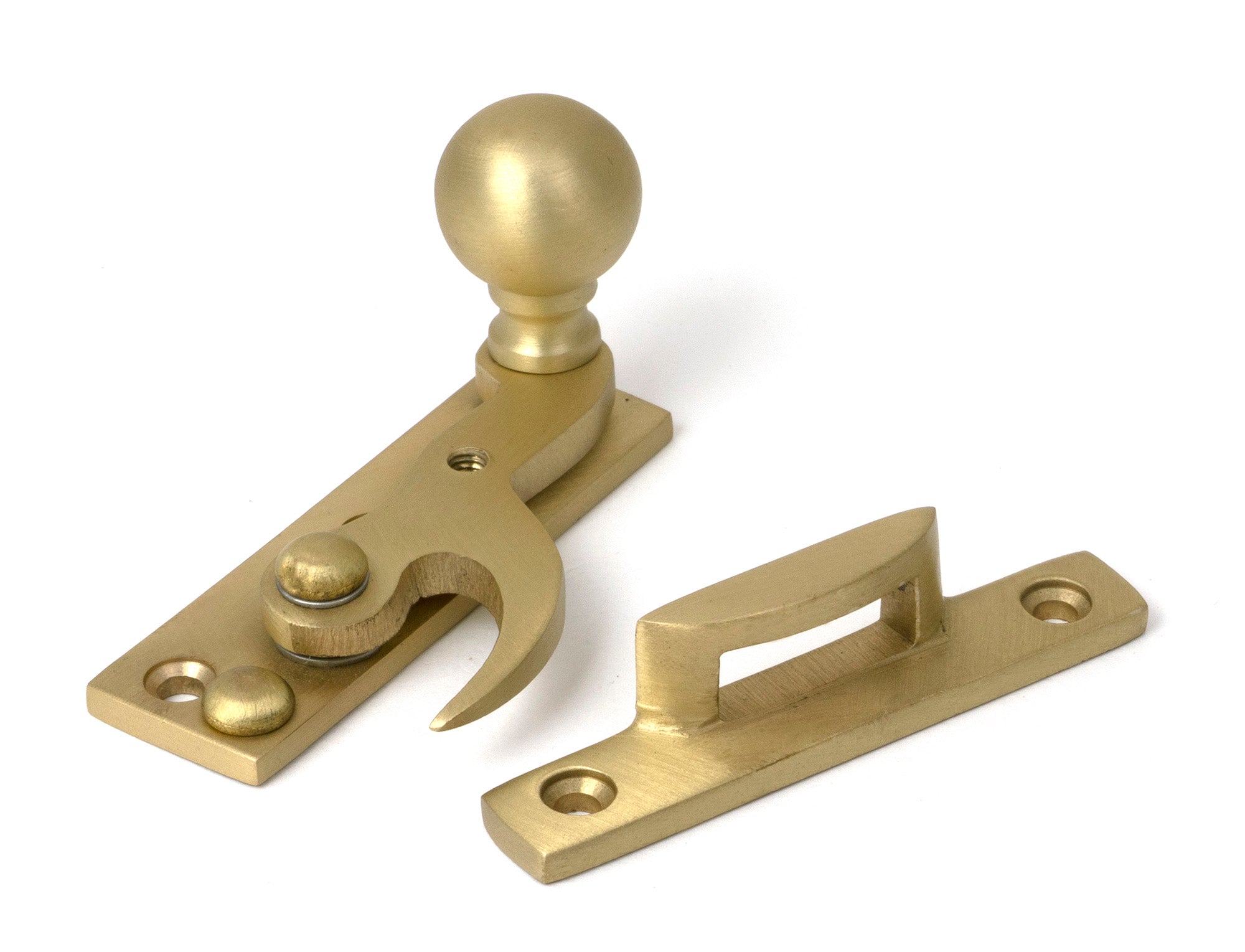 From The Anvil's Satin Brass Sash Hook Fastener