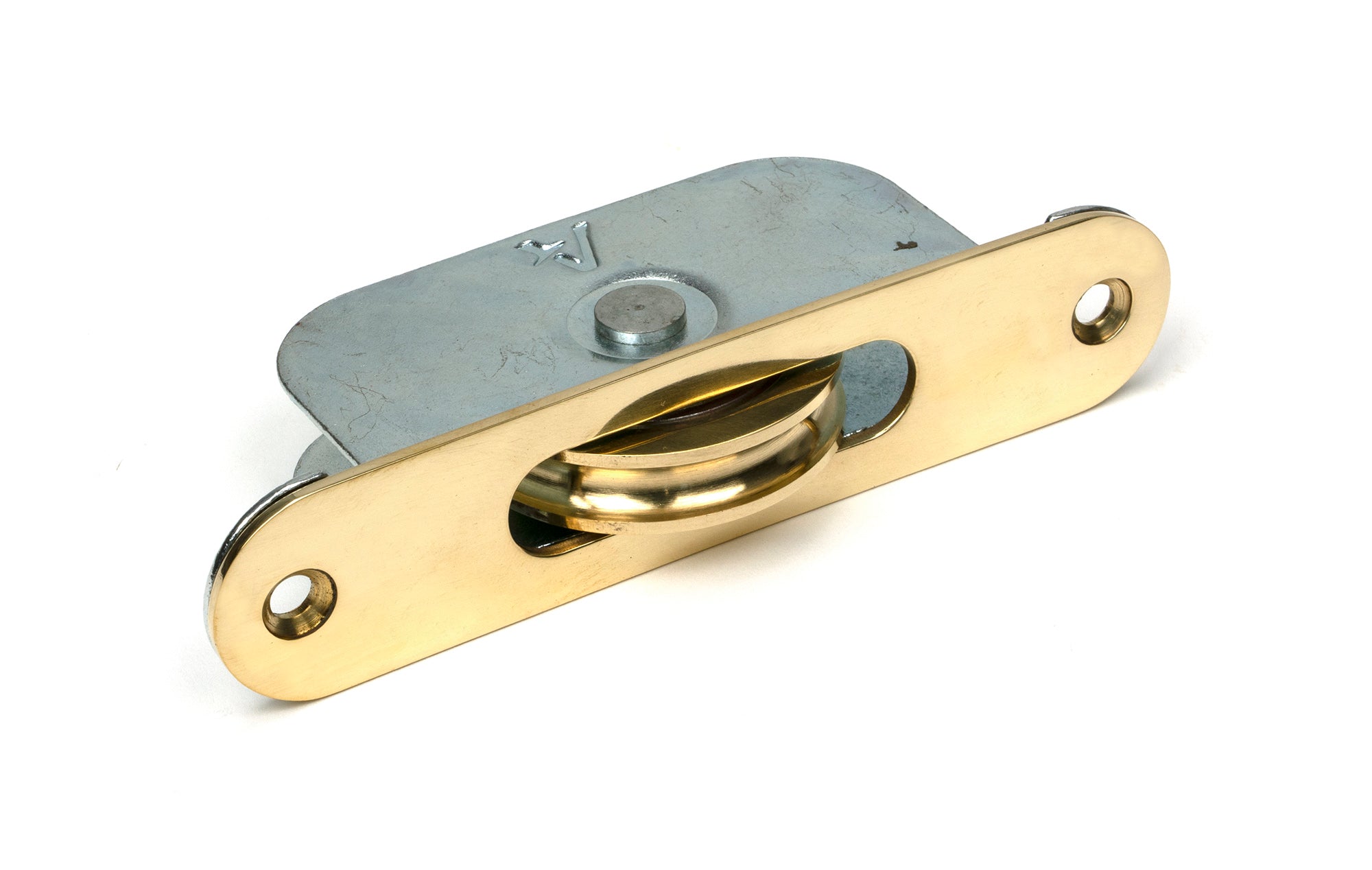 From The Anvil's Polished Brass Radiused Sash Pulley 75kg