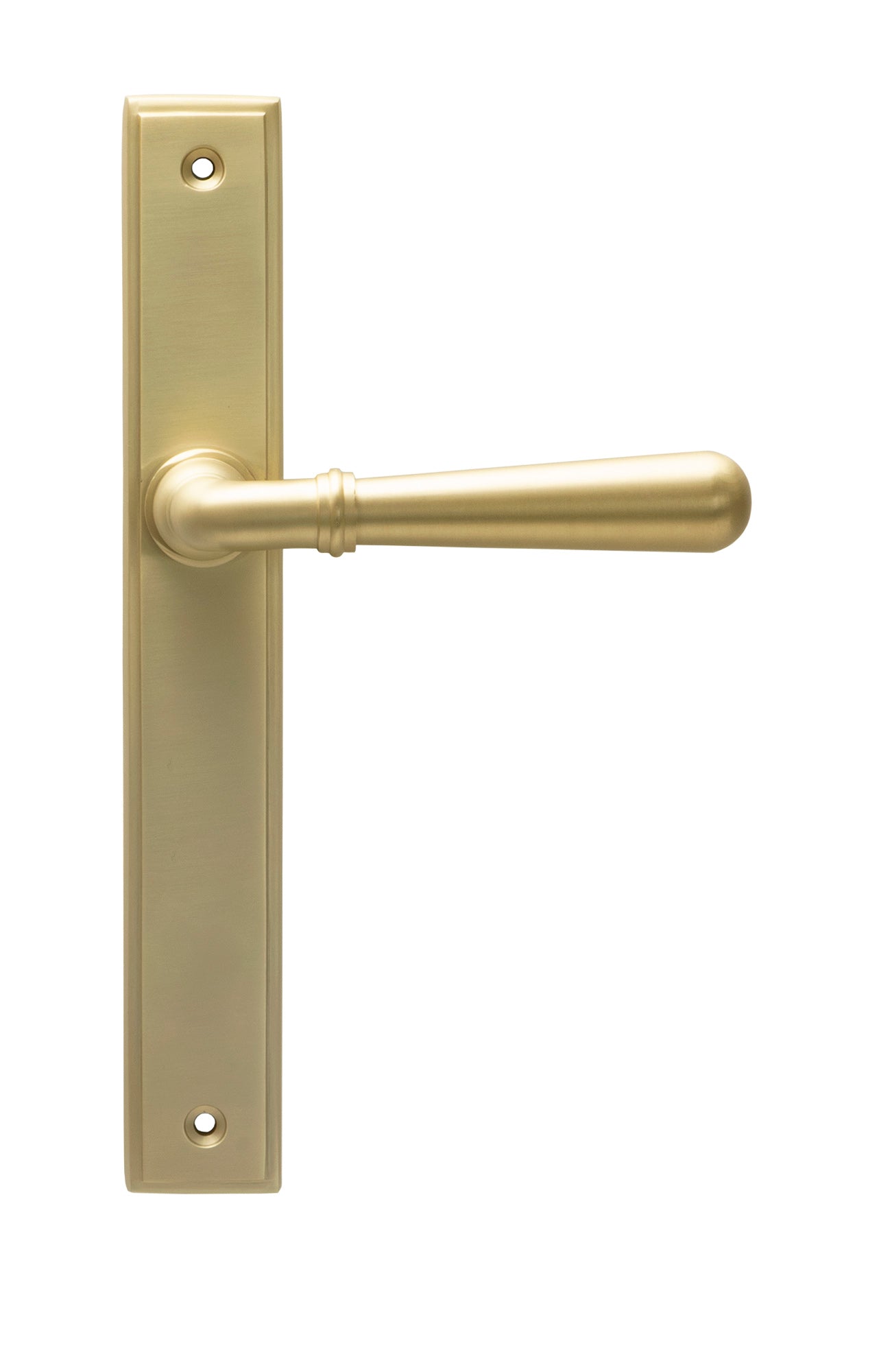 From The Anvil's Satin Chrome Newbury Slimline Lever Espag. Latch Set