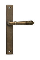 From The Anvil's Burnished Brass Reeded Slimline Lever Espag. Latch Set