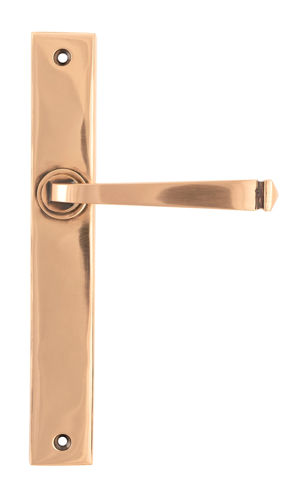From The Anvil's Polished Bronze Avon Slimline Lever Espag. Latch Set