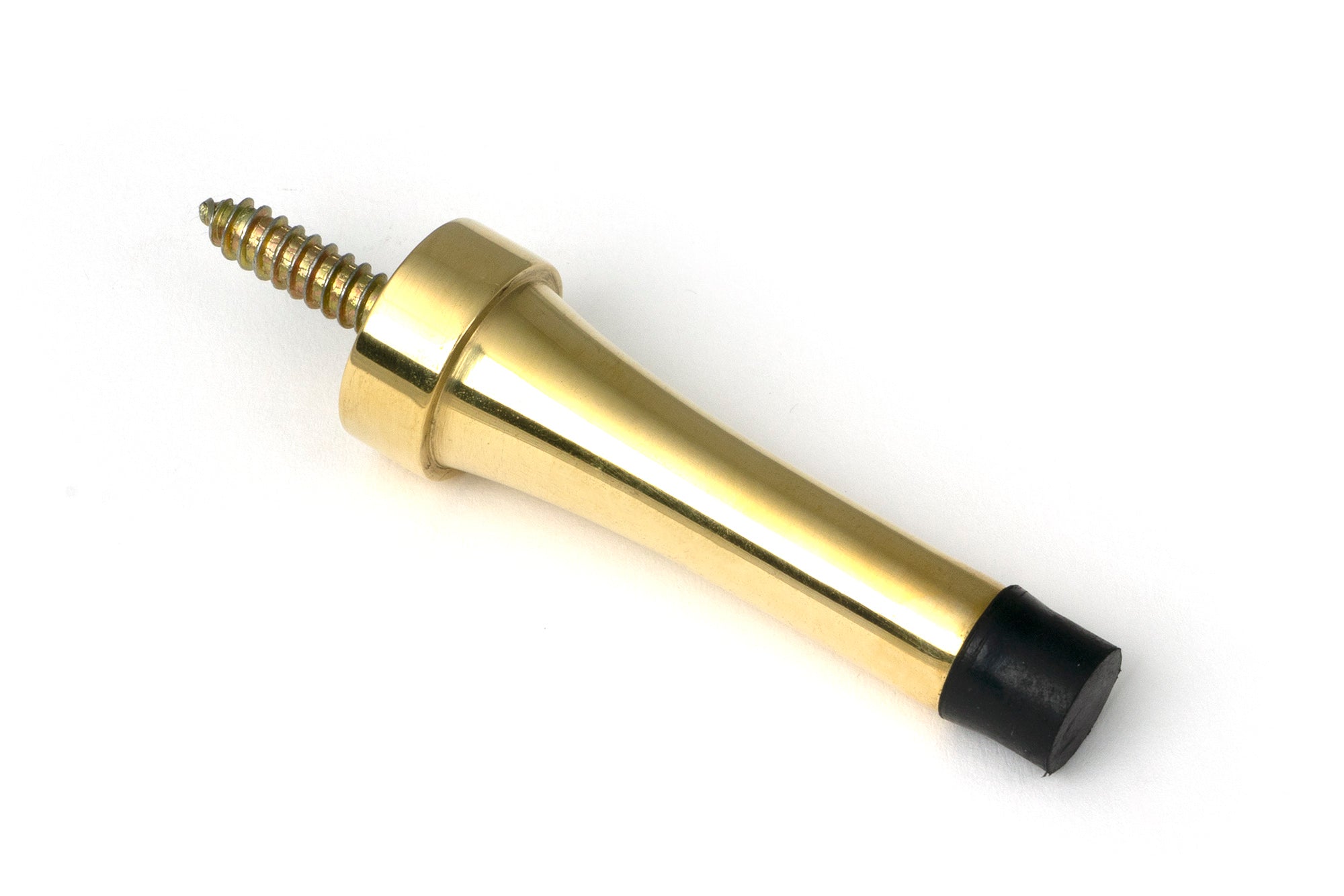 From The Anvil's Polished Brass Projection Door Stop
