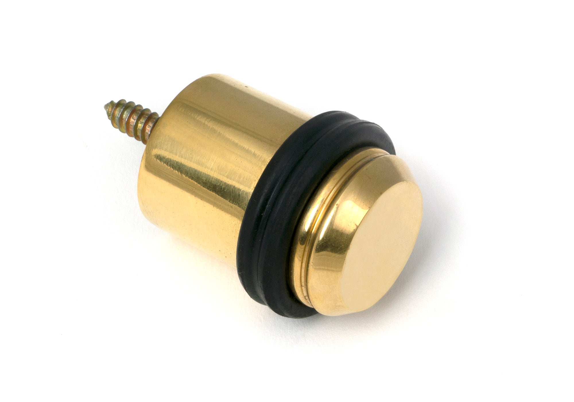 From The Anvil's Polished Brass Floor Mounted Door Stop