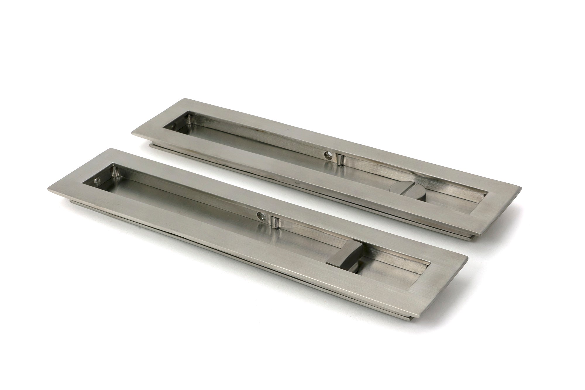 From The Anvil's Satin Marine SS (316) Plain Rectangular Pull - Privacy Set