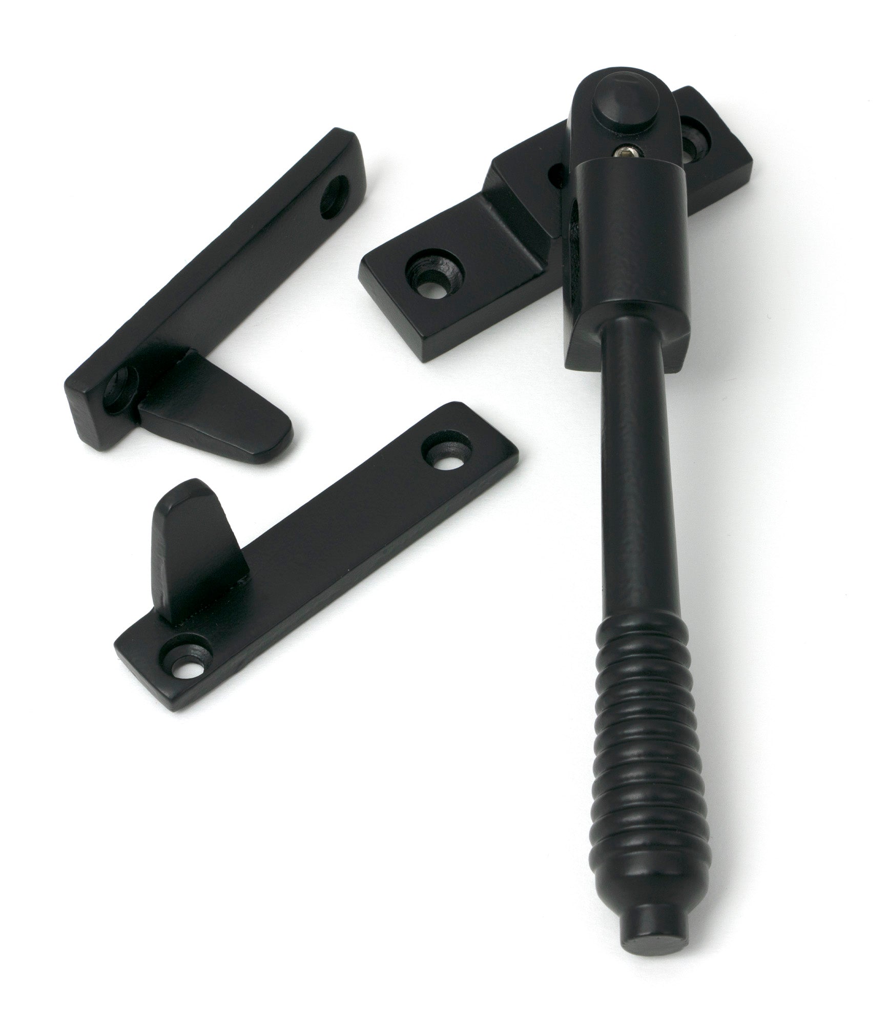 From The Anvil's Matt Black Night-Vent Locking Reeded Fastener