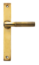 From The Anvil's Aged Brass Brompton Slimline Lever Espag. Latch Set