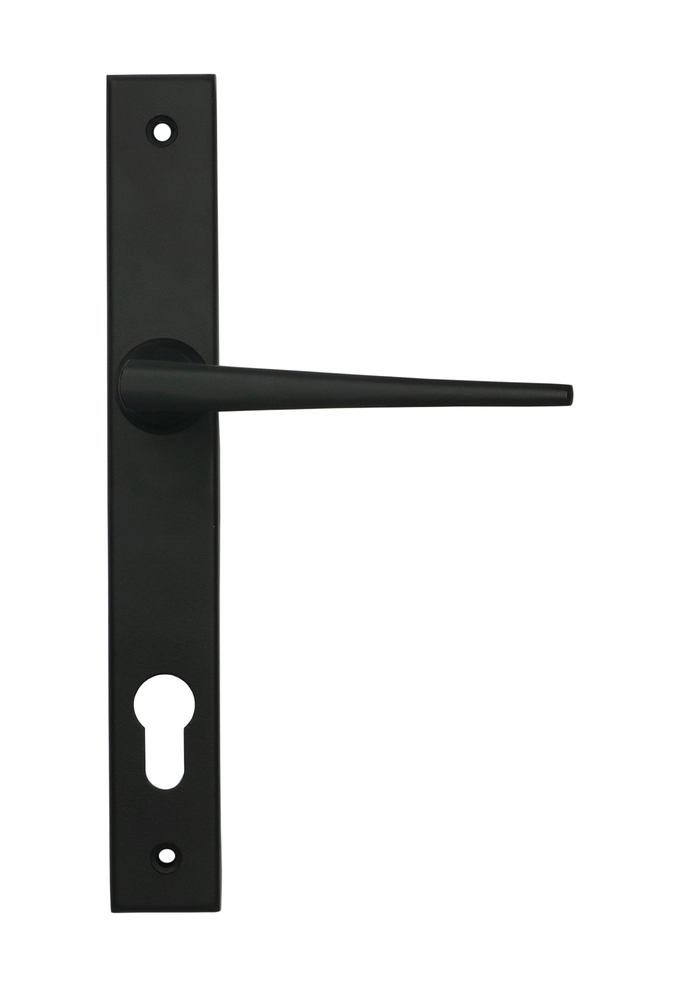 From The Anvil's Matt Black Eaton Slimline Lever Espag. Lock Set