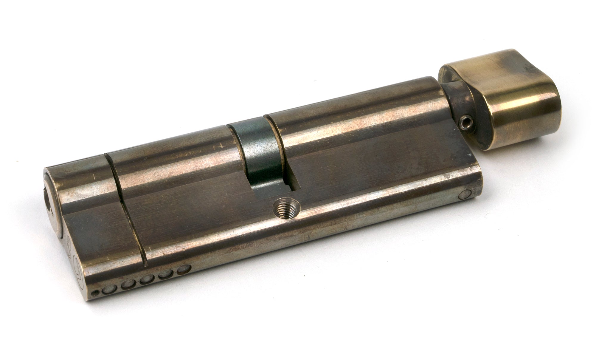 From The Anvil's Aged Brass 5 Pin Euro Cylinder/Thumbturn