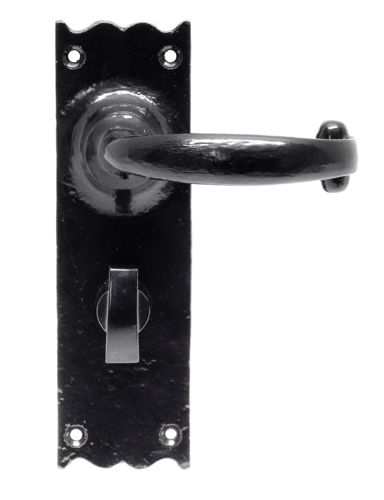 White background image of From The Anvil's Black Cottage Lever Bathroom Set | From The Anvil