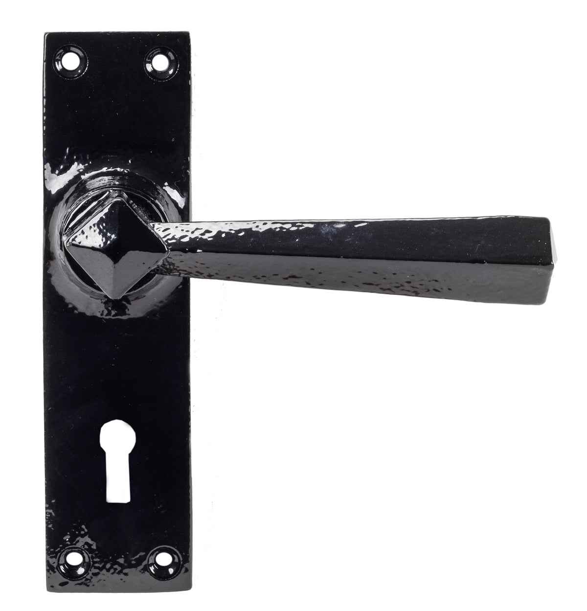 From The Anvil's Black Straight Lever Lock Set