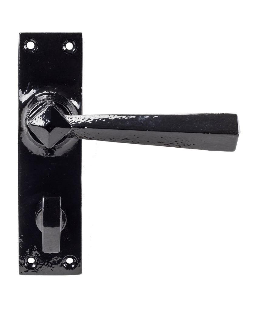 White background image of From The Anvil's Black Straight Lever Bathroom Set | From The Anvil