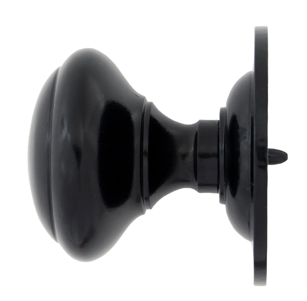 White background image of From The Anvil's Black Round Centre Door Knob | From The Anvil