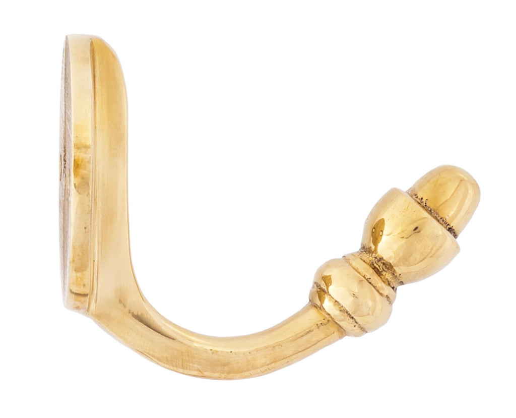 White background image of From The Anvil's Polished Brass Coat Hook | From The Anvil