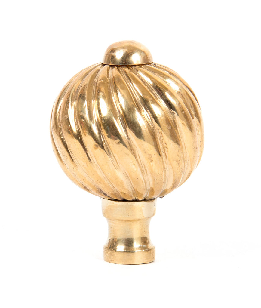 White background image of From The Anvil's Polished Brass Spiral Cabinet Knob | From The Anvil