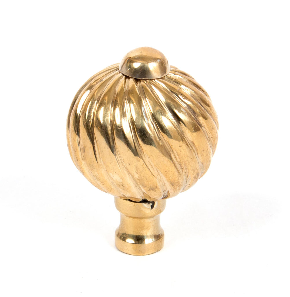 White background image of From The Anvil's Polished Brass Spiral Cabinet Knob | From The Anvil