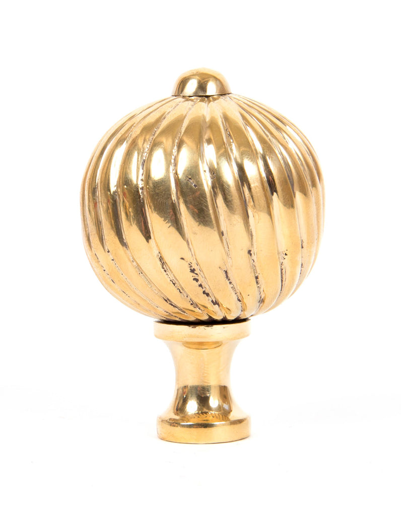 White background image of From The Anvil's Polished Brass Spiral Cabinet Knob | From The Anvil