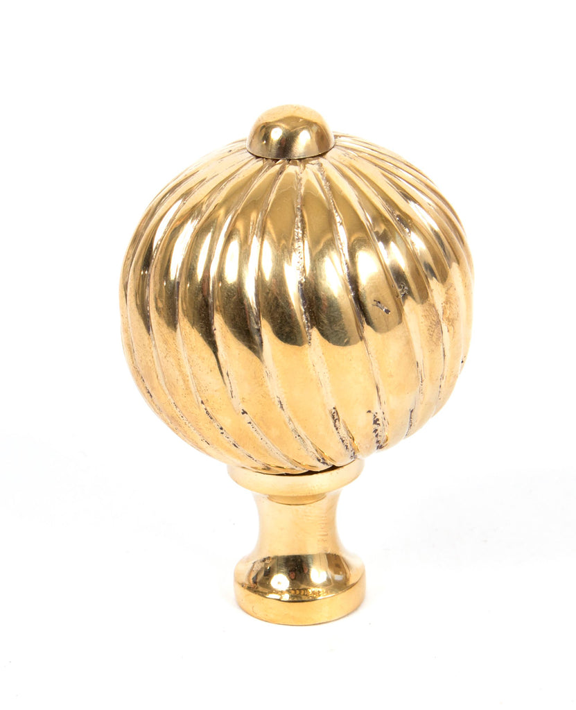 White background image of From The Anvil's Polished Brass Spiral Cabinet Knob | From The Anvil