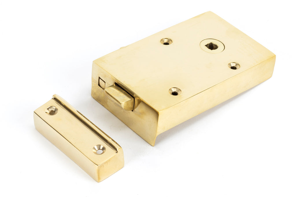 White background image of From The Anvil's Polished Brass Bathroom Latch | From The Anvil